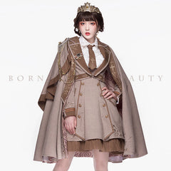 Youpairui - Sheffield - British-style Khaki Ouji Lolita Set