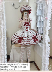 Sakurahime - Velour Love - Princess Sweet Lolita JSK Dress, Tiered Ruffles