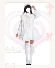Platycodon House - Winter Love Song - Winter Sweet Lolita Coat Korean Style Overcoat Bow Scarf