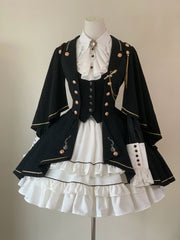 SilentMars - Law of the Fallen Moon - Retro Lolita Vest Coat Suit Knight Style Skirt