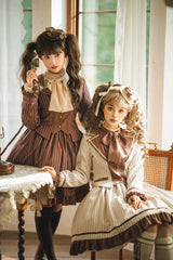 Miss Point - Classical Chocolate - Classic Lolita Jacket Elegant Striped Short Outwear