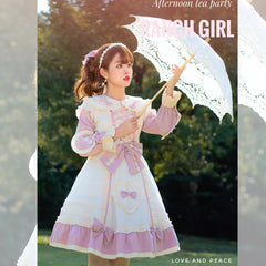 Niu Niu - Little Gardener - Plus Size Lolita OP Dress Pink Winter Long Sleeve