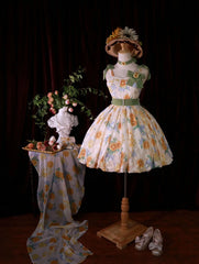 Akiyama Future Studio - Sunflower Print Lolita JSK Dress in Breathable Light Fabric