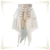 Immortal Thorn - Immortal Glass Castle - Ouji Lolita Girdle Prince Style Long Sheer White Corset