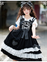 Eieyomi - Sweet Heart Black Lolita Jumper Dress