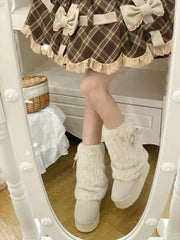 Pure Tea For Dream - Winter Love Song - Winter Lolita Mid-Calf Boots Plush Snow Boots Thick Sole