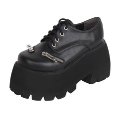 Angelic Imprint - Punk Lolita Round Toe Black Platform Shoes