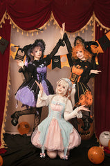 Lemon Honey - Halloween Gothic Lolita Jumper Dress, Pumpkin-inspired Dress