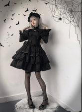Mengfuzi - LiLith - Christmas Gothic Lolita JSK Dress, Short Sleeve Bolero