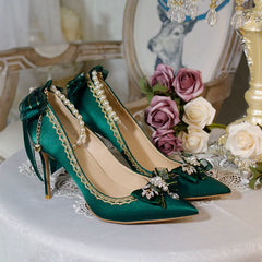 One Night - Wedding Lolita Shoes Pointed-toe High Heel Shoes Thin Heel