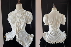 FlowerFairyDaily - Tiana's Wardrobe - Doll-like Lolita Shirt With Ruffles/Adjustable Back Strap