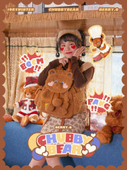 BerryQ - Chubbybear - Kawaii Lolita Plush Embroidered Brown Backpack