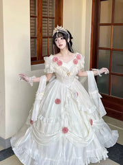Meowing and fruity - Tana Manor - Classic Lolita OP Dress, Floral Decoration