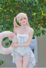 Tan Tuan - Water Melody - Lolita Inspired Swim Suits with Hollow-out Detail and Trailing