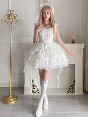 Your princess - Sweet Lolita White Princess Flounce Hemline OP