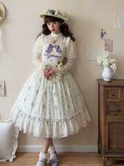 Miss Point - Kaleidoscope - Classical Lolita Shirt Dot Gauze Detachable Puff Sleeve Blouse Customized