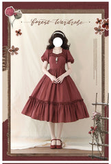 Forest Wardrobe - Forest Pastoral - Elegant Lolita Square Neck Long OP
