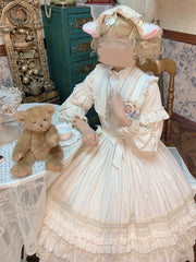 Miss Cube - Cool Sheep Whisper - Kawaii Retro Lolita SK with Detachable Suspenders