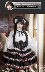 OCELOT - Blackberry Love Song - Black Pink Lolita Skirt Lolita Cake Skirt