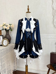 Xiongdoujiang - Chris' Son - Ouji Lolita Coat Shorts Irregular Hem Dress Set