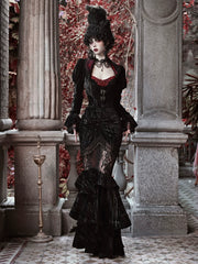 Blood Supply - Duchess - Gothic Lolita Mermaid Skirt Velvet Hip-Hugging Lolita Long Skirt