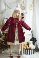Dark Star Island - Winter Lolita Cape Velvet Antique Lolita Coat