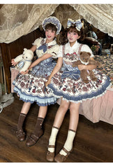 Spireme Cat - Hazelnut Bear - Kawaii Lolita Dress, Bear & Dessert Print