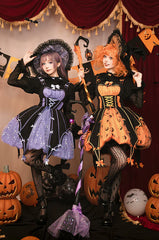 Lemon Honey - Halloween Gothic Lolita Jumper Dress, Pumpkin-inspired Dress