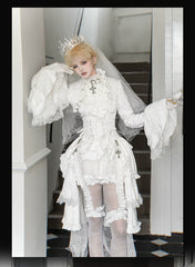 Forest Fluorescent Carps - Omega Wedding Gothic Ouji Lolita White Suit