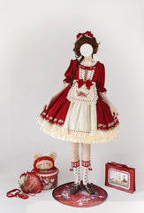 Strawberry Witch - Tochigi Girl - Sweet Lolita Strawberry Embroidered Dress