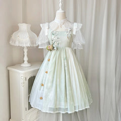 Cornfield Lolita - Wind Singing Lily - Qi Lolita Embroidered Dress Suit