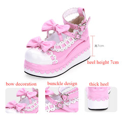 Angelic imprint - Multicolors Sweet Bow Lolita Platform Shoes