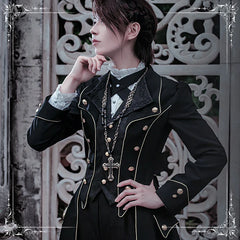 Immortal Thorn - Forever Rose - Ouji Lolita Coat Prince Handsome Wind Coat