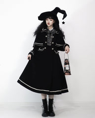 Unideer - Galaxy Traveler - Classic School Lolita Overcoat with Detachable Cape and Bow