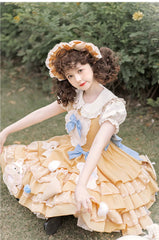 OCELOT - Bear Cheese - Sweet Lolita Jumper Dress Yellow Lolita JSK