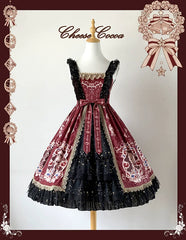 Cheese Cocoa - Star Drop Ceremony - Elegant Lolita JSK Printing Open Front Dress and Blouse Set