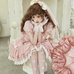 Your Princess - Cross Dream - Sweet Lolita Lace Pink OP Dress