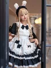 OCELOT - Leopard Bunny - Classic Maid Lolita OP with Apron and KC