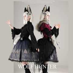 Wuyuzhe - Wolf Hunter - Gothic Lolita SK Set Halter Overskirt Cape Vest
