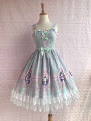 Yilia - Rose Lover Dream - Printed Bow Casual Lolita JSK