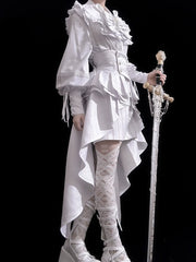 Princess Chronicles - Rabbit Theater White Moonlight - Ouji Lolita Shorts Set Corset and Rabbit Hat Accessory