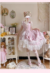 Sakurada Fawn - Manta - Plus Size Sweet Lolita JSK Dress with Rose Decoration