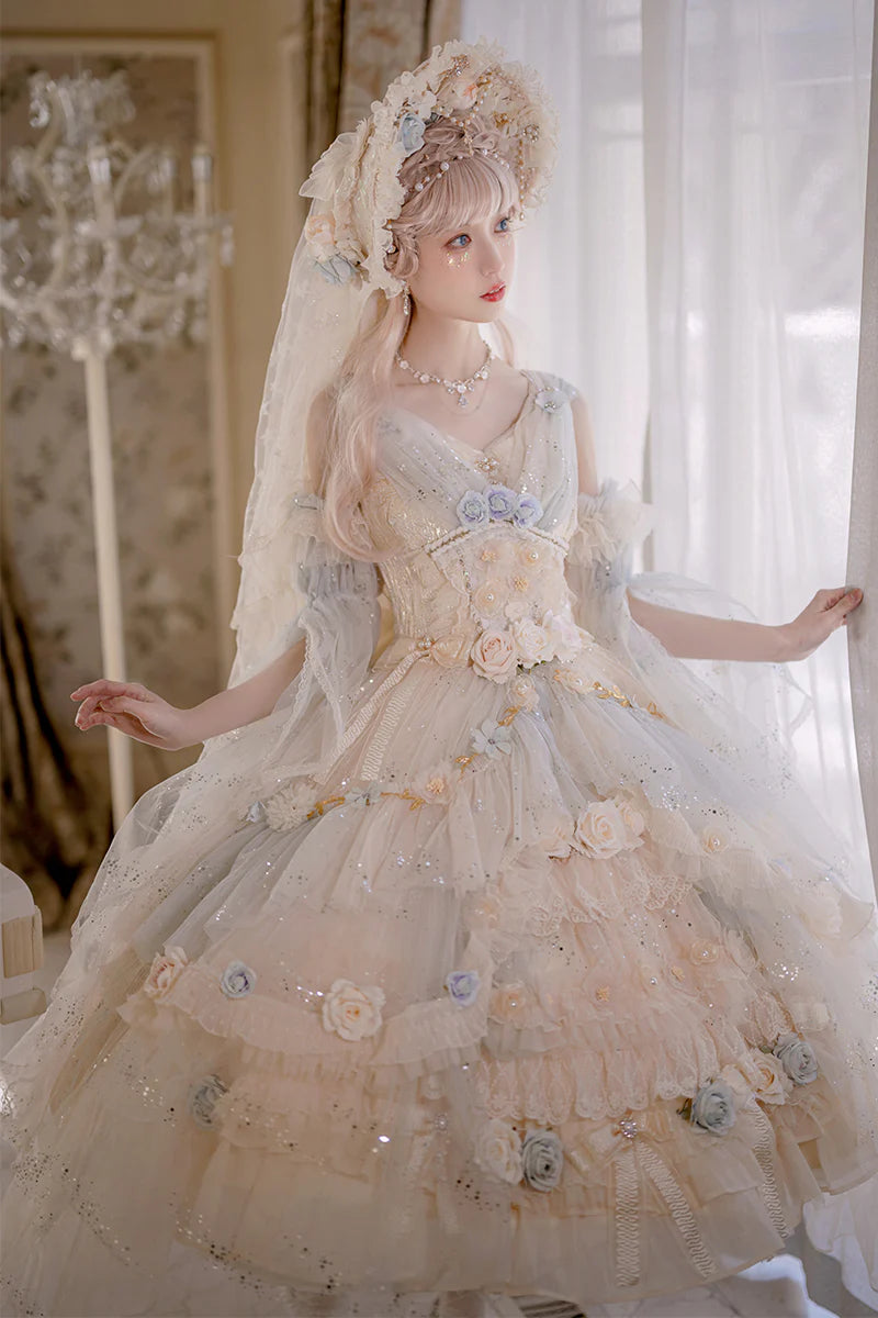 Cat Fairy - Flower Spirit - Elegant Lolita JSK Dress Summer Wedding Lolita JSK