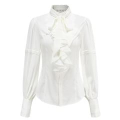 Immortal Thorn - Endless Promises - Vintage Ouji Lolita Shirt with Ruffle and Jabot Collar