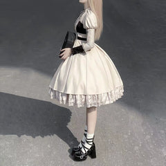 Letters from Unknown Star - Full Moon Charm - Gothic Lolita OP Dress Dark Themed Dress Short Style
