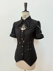 Gazing Galactic - Ouji Lolita Blouse With Chest Cutout & Lace-Up