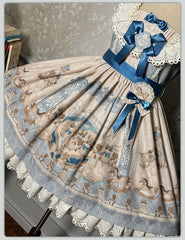 Alice Girl - Sea Salt Fairytale - Sweet Lolita JSK Doll-like Lolita Printed Dress