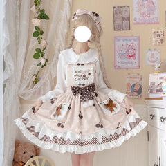 Eieyomi - Pie milk cherry - Sweet Lolita Salopette and Blouse
