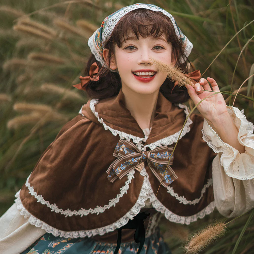 Miss Point - Praise of Abundance - Bavarian Style Lolita Velvet Hooded Cape