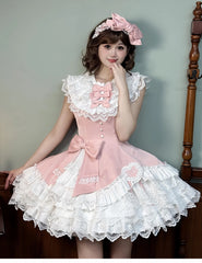 Alice Girl - Arrogant Miss - Sweet Lolita Jumper Dress with Tiered Lace Dress